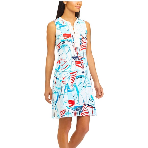 Chaps Dresses & Skirts - Women's Chaps Sailboat Lace-Up Dress